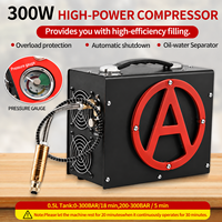 Compresseur d'air PCP portable haute pression 4500psi 300bar sans huile à arrêt automatique, moteur 300W 220V/110V pour plongée, paintball, chasse