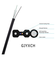 Câble de descente FTTH intérieur/extérieur à 2 fibres G657A 1550nm, câbles de communication en fibre optique pour réseau, utilisant des fils en acier FRP KFRP