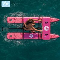 Vélo aquatique gonflable à pontons plats pour 1 personne, cadre en aluminium avec coussin d'air avant, vitesse optimisée pour les centres de villégiature, portable, de Chine, Lumark
