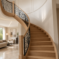 Direkt vom Hersteller: Gebogene Eichen-Treppe seit 2006, CNC-Präzisions-Wendeltreppe mit Holzhandlauf, Maßanfertigung, Weltweiter Export