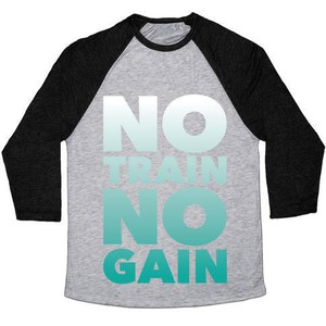 Maglietta da baseball unisex Tri-Blend No Train No Gain - Product Image 2