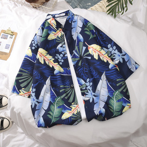 เสื้อชายหาดเขตร้อนสำหรับผู้ชายเสื้อชายหาดฮาวายแบบมีกระดุมสำหรับวันหยุดพักผ่อน - Product Image 2