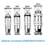 Zócalo de aire rápido Circular de 8mm XS8 9 10 enchufe de aviación 2 3 4 Core Pin BNC 3A 250V conector Din PCB de alimentación LED macho latón