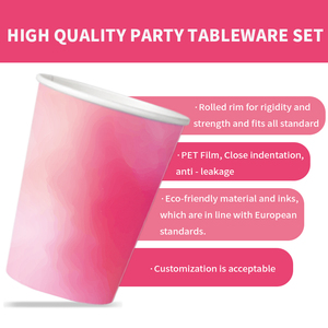 Xieli Vietnam Candy Pink Premium Square Paper Party Platos De Cena Servilleta Taza Juego De Vajilla Desechable - Product Image 4
