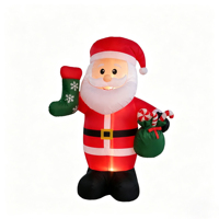 Père Noël gonflable lumineux à LED de 1,5 m pour décoration de jardin de Noël