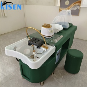 Sillón de Peluquería KISEN de Alta Calidad con Masaje Eléctrico Reclinable, Silla de Masaje para Lavado de Cabello, Cama de Masaje para Champú - Product Image 1