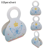 Boîte à bonbons en papier à main, nouveau motif d'animaux de dessin animé avec papillon, sirène, licorne pour les anniversaires, les mariages, les fêtes, les cadeaux de fête