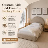 Cadre de lit pour enfants rembourré en tissu bouclé, lit au sol pour tout-petits, mobilier Montessori, matelas non inclus, OEM