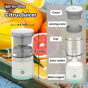 Portable Electric Low Noise Citrus Juicer Extractor Quiet Motor Stainless Steel Blade Battery/<b>USB</b> Rechargeable Energy Car - Product Image 2