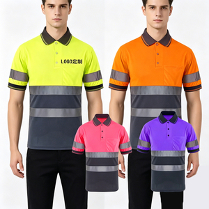 Polo de sécurité réfléchissant haute visibilité pour femmes, T-shirt de travail haute visibilité à manches courtes pour le personnel de circulation - Product Image 1