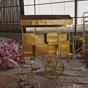 Amina Artisanat Or Miroir De Mariage En Métal Chariot à Fleurs Décoration De Jardin Fleur Et Chariot D'affichage - Product Image 4