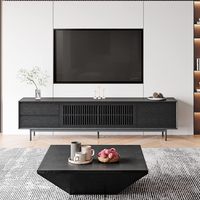 Combohome Meubles de téléviseur en bois pour salon de gros Meubles de télévision Style moderne MDF Noir Table de télévision Table basse