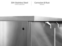 Évier de cuisine extérieur modulaire en acier inoxydable durable Kino, écologique, ignifuge, avec robinet et charnière en granit artificiel
