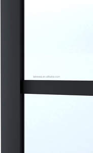 Salon salle de bain douche intérieure cuisine amérique vente chaude porte de <span class=keywords><strong>grange</strong></span> en aluminium mat noir portes de <span class=keywords><strong>grange</strong></span> coulissantes en verre - Product Image 4