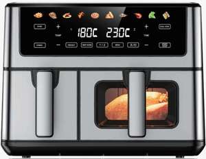 Anbolife Friggitrice ad Aria da 10L con Doppio Cestello e Finestra di Visualizzazione, Struttura in Acciaio Inox, Schermo Touch Digitale, Friggitrice Senza Olio - Product Image 6