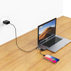 6 en 1 Double USB Type C vers <span class=keywords><strong>3</strong></span> USB <span class=keywords><strong>3</strong></span>.0 Lecteur de carte SD TF <span class=keywords><strong>Thunderbolt</strong></span> <span class=keywords><strong>3</strong></span> <span class=keywords><strong>Hub</strong></span> Compatible <span class=keywords><strong>Macbook</strong></span> <span class=keywords><strong>Pro</strong></span> - Product Image 4