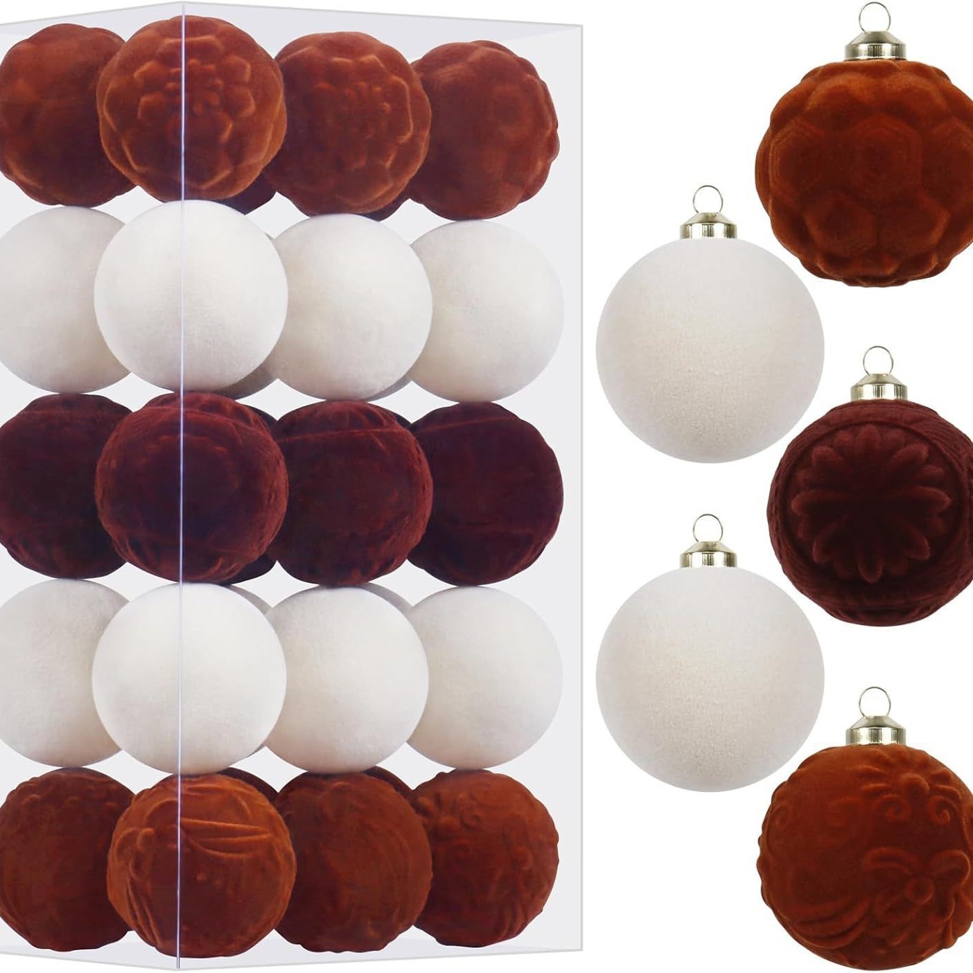 6 cm, paquet de 30, combinaison marron et blanc