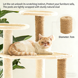 Venta al por mayor directa de fábrica: Árbol para gatos integrado, torre para gatos, poste rascador de sisal, suministros para gatos, personalización OEM - Product Image 6
