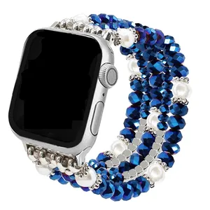 Pulseira de jóias Pulseira De Relógio Para iwatch 9/8/7/6/5 38mm 40mm 41mm 42mm 44mm 45mm 49mm Apple Relógio Pulseira De Pulso Pulseira De Pérola