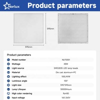 Plafonnier LED encastré en aluminium PC 48W à haute luminosité pour bureaux commerciaux, magasins, hôtels, maisons