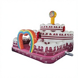 Château gonflable commercial coloré en PVC durable pour enfants, aire de jeux, piscine à louer 7,5m*5,6m, personnalisable - Product Image 3