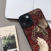 Coque de téléphone portable motif chat mignon pour iPhone 16 15 17 18 Pro Max, coque antichoc en TPU Angel Eye, protection arrière
