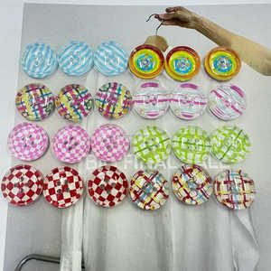 <span class=keywords><strong>2025</strong></span> trẻ em mới tự làm nút tròn Acrylic 4 lỗ nút kẻ sọc trong suốt in nút Acrylic hạt trang trí - Product Image 3