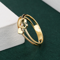 Bagues de fiançailles et de mariage tendance en forme de cœur pour femmes, plaquées or 18 carats, en laiton et pierres précieuses, très demandées