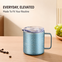 Tasse en titane à double paroi avec couvercle, finition cristal colorée, pour thé, café, bureau et extérieur, personnalisable avec logo, vente en gros
