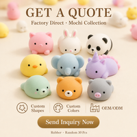 Assortiment de jouets mochi animaux en caoutchouc souple, anti-stress, mini fidget pour jeunes, adolescents et adultes, mélange aléatoire