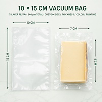 Sacs sous vide alimentaires 10x15 cm 240μm pour conserver la saveur du fromage, barrière anti-humidité, scellages robustes, tailles OEM, directement de l'usine