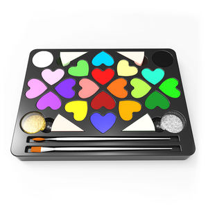 Super March Nuevo evento ecológico personalizado Halloween niños neón brillan en la oscuridad <span class=keywords><strong>militar</strong></span> a base de agua <span class=keywords><strong>maquillaje</strong></span> pintura facial - Product Image 2