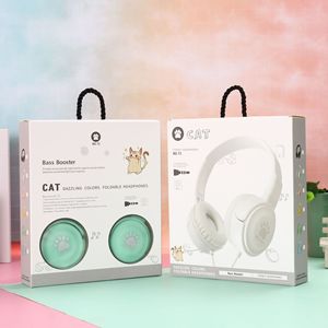Cat's Claw children's headset subwoofer <b>wire</b> <b>control</b> with microphone retractable mobile phone computer headset - Product Image 2