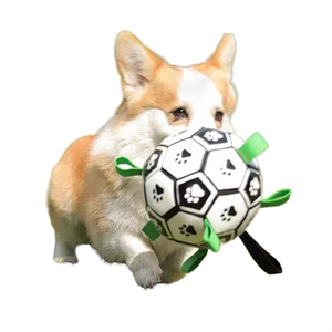Jouet à mâcher pour chien et chat en TPR écologique classique, en forme de ballon de football, emballage en carton - Product Image 2