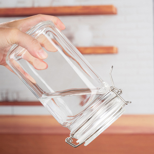 Nhà Bếp Tiện Ích Thủy Tinh Thực Phẩm Lưu Trữ & Container Rõ Ràng Frosted Thủy Tinh Gia Vị Lưu Trữ Jar Với Clip Nắp Thép Không Gỉ Khóa - Product Image 5