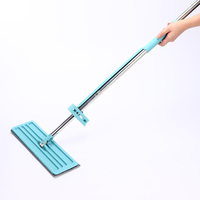 Kit de nettoyage professionnel pour la maison : Serpillère plate autonettoyante avec seau, raclette en microfibre, serpillères de nettoyage de sol mains libres