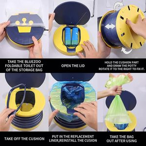 Nouveau produit : Siège de toilette pliable et extensible pour bébé, idéal pour les voyages, le camping et les situations d'urgence, en plastique pliable pour enfants - Product Image 5