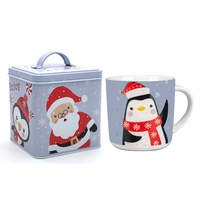 Tasse de noël en céramique, emballage dans une boîte en étain