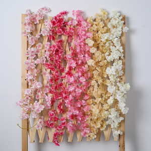 Guirlandes artificielles de fleurs de cerisier, couleurs mélangées, fleurs en soie plastique, résistantes aux UV, décoration de plafond intérieur - Product Image 3