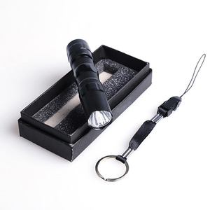 Mini LED Flashlight Aluminum Alloy AA Battery Emergency Portable Outdoor Use With Keychain Gift Box Packaging - Product Image 1