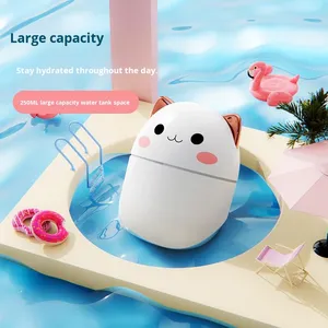 New 250ml USB Silent Ultrasonic Plastic <b>Humidifier</b> Humidistat 1 Year Warranty Household Cute Pet Car Mini Ambient Light - Product Image 3