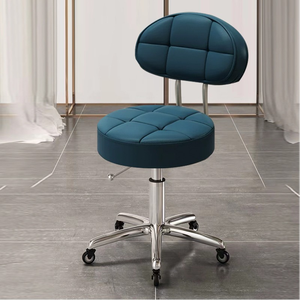 Fauteuil de Barbier Coulissant, Chaise d'Ordinateur, Fauteuil de Caisse Réglable en Hauteur, en Cuir PU, avec Pompe Hydraulique, Moderne pour Salon de Coiffure - Product Image 6