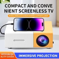 Mini projecteur LCD YG300 480P compatible 4K 500 ANSI Lumens BT5.4 WiFi6 2G+32G Portable pour Affaires et Éducation