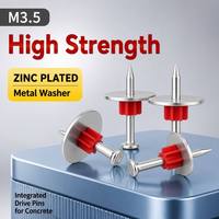 Clous de fixation zingués pour béton et maçonnerie M3.5, clous intégrés avec rondelles métalliques pour outils à poudre, paquet de 100 pièces
