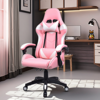 Chaise de jeu PC en cuir ergonomique inclinable avec accoudoirs articulés pour bureau d'ordinateur