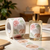 Étiquettes autocollantes personnalisées pour flacons de parfum, rouleaux de luxe avec estampage à chaud doré, logo en relief, autocollants imprimés en papier adhésif en gros