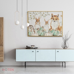 Pintura animal pintada a mano conejo pintura acrílica lindo <span class=keywords><strong>erizo</strong></span> zorro pintura al óleo - Product Image 4