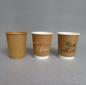 PLA Take Out Cups Craft Paper Factory Directly 100% Biodegradable Disposable Hot or Cold Drinks Double Wall White Juice 7 Days