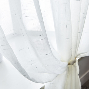 Cortinas transparentes de lino blanco francés <span class=keywords><strong>Amazon</strong></span> Comercio exterior transfronterizo Personalización de productos terminados transparentes - Product Image 6
