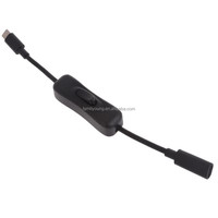 Kabel Ekstensi USB C Male ke Female Tipe C dengan Sakelar On/Off untuk Pengisian Daya dan Transfer Data untuk Raspberry Pi